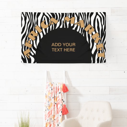 Zebra snijdt het patroon zwart-wit en je ideeën spandoek (Insitu)