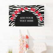 Zebra snijdt het patroon zwart-wit en je ideeën spandoek (Insitu)