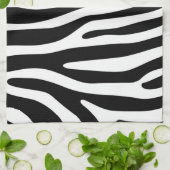 Zebra snijdt het patroon zwart-wit en je ideeën theedoek (Gevouwen)