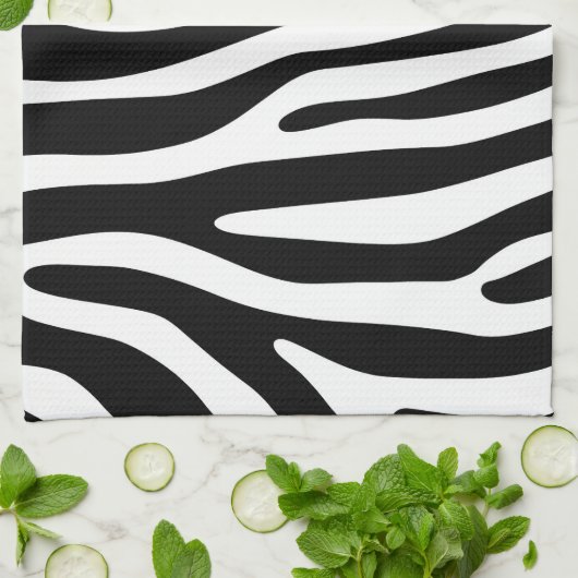 Zebra snijdt het patroon zwart-wit en je ideeën theedoek (Gevouwen)