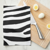 Zebra snijdt het patroon zwart-wit en je ideeën theedoek (Quarter Fold)