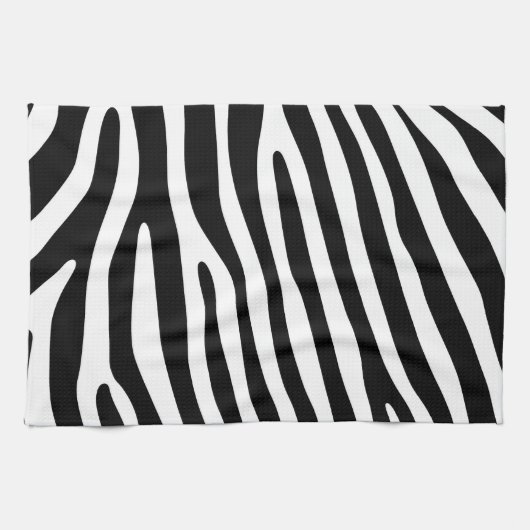 Zebra snijdt het patroon zwart-wit en je ideeën theedoek (Horizontaal)