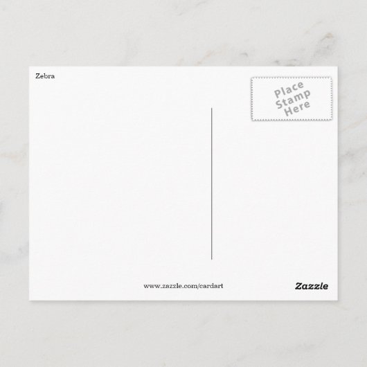 zebra-snuggle briefkaart (Achterkant)