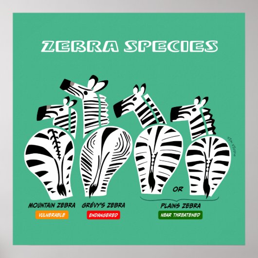 Zebra Soort KunstPoster Poster (Voorkant)