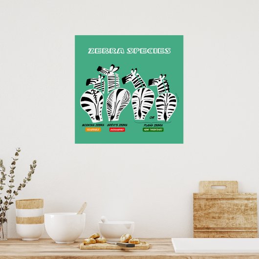 Zebra Soort KunstPoster Poster (Keuken)