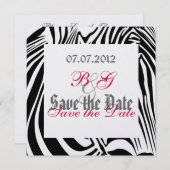 Zebra sparen de Datum Save The Date (Voorkant / Achterkant)