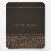 Zebra Sparkle Brown Gold Glam Chic Elegant Bling Muismat (Voorkant)