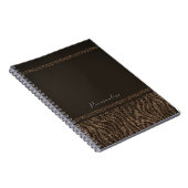 Zebra Sparkle Brown Gold Glam Chic Elegant Bling Notitieboek (Rechterzijde)