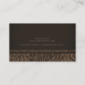 Zebra Sparkle Brown Gold Glam Chic Elegant Bling Visitekaartje (Achterkant)