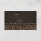 Zebra Sparkle Brown Gold Glam Chic Verwijs een vri Aanbevelingskaartje (Achterkant)