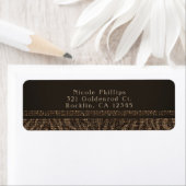 Zebra Sparkle Brown Gold Glam Party Invitation Etiket (Insitu)