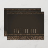 Zebra Sparkle Brown Gold Glam Save the Date Aankondigingskaart (Voorkant / Achterkant)