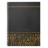 Zebra Sparkle Sequins Glam Chic Modern Bling Notitieboek (Voorkant)
