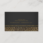 Zebra Sparkle Sequins Glam Chic Modern Elegant Visitekaartje (Achterkant)