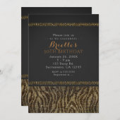 Zebra Sparkle Sequins Glam Chic Party Invitation Kaart (Voorkant / Achterkant)