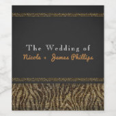 Zebra Sparkle Sequins Glam Chic Wine Labels Wijn Etiket (Enkel label)