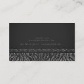 Zebra Sparkle Silver Black Glam Chic Elegant Bling Visitekaartje (Achterkant)