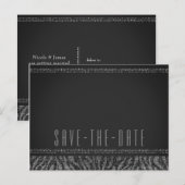 Zebra Sparkle Zilver & Zwarte Glam Bewaar de Datum Aankondigingskaart (Voorkant / Achterkant)