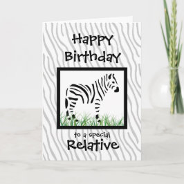 Zebra Speciale Relatieve Verjaardag Personaliseren Kaart