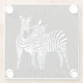Zebra speelgoed glazen onderzetter (Achterkant)