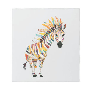 Zebra speels Schattig leuk dier kleurrijk vrolijk Notitieblok