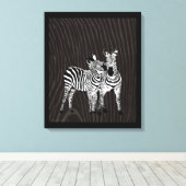 Zebra Spelen Canvas Afdruk (Insitu (Houten vloer))