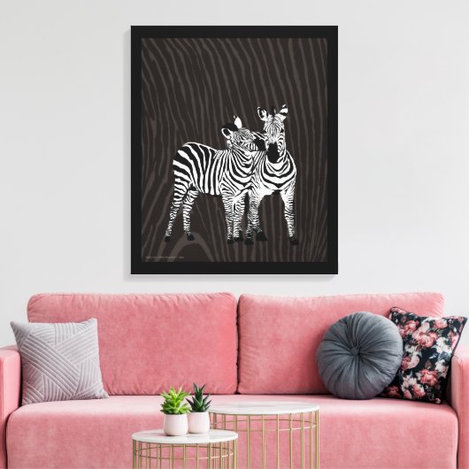 Zebra Spelen Canvas Afdruk (Insitu (Woonkamer))