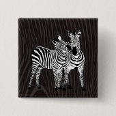 Zebra Spelen Vierkante Button 5,1 Cm (Voorkant)