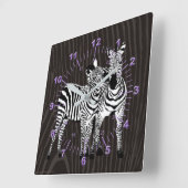 Zebra Spelen Vierkante Klok (Hoek)