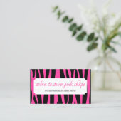 Zebra Spikkels Textuur Roze Vorm Frame Visitekaartje (Staand voorkant)