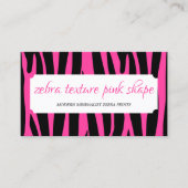Zebra Spikkels Textuur Roze Vorm Frame Visitekaartje (Voorkant)