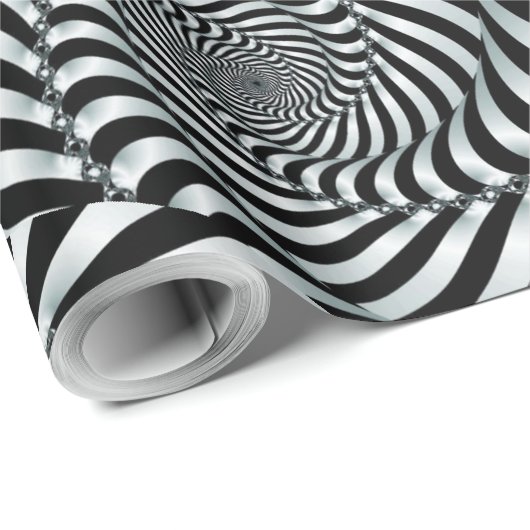 Zebra spiraalvormig optisch design inpakpapier (Rol Hoek)