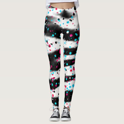 Zebra Splatter Leggings (Voorkant)