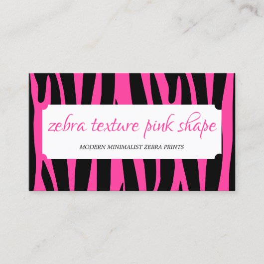 Zebra Sprinkles Lijst roze textuur Visitekaartje (Voorkant)