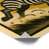 Zebra Stampede Retro Safari Kunst Poster (Hoek)