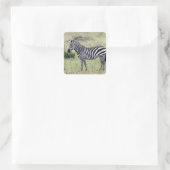 zebra standaard vierkante sticker (Tas)