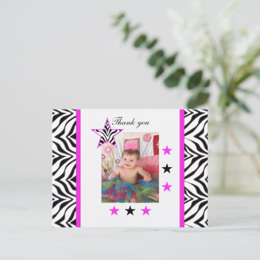 Zebra Stars: Afbeelding: Dankjewel Briefkaart (Staand voorkant)