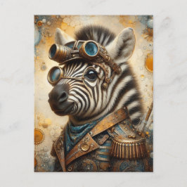Zebra Steampunk Briefkaart