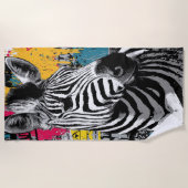 Zebra Stedelijke Graffiti Straatkunst Illustratie Strandlaken (Voorkant)