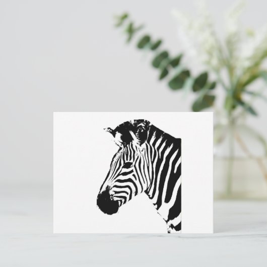 Zebra Stencil Briefkaart (Staand voorkant)