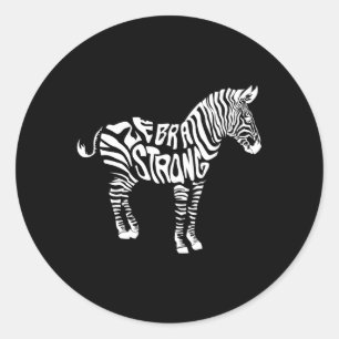 Zebra Sterke bekendheid met het syndroom van Ehler Ronde Sticker