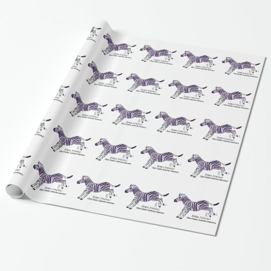Zebra Sterke bewustwording Ehlers-Danlos Cadeaupapier (Uitgerold)