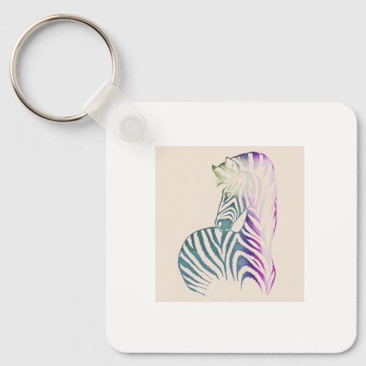 Zebra Sterke Sleutelhanger van de metaalcirkel, 2" (Voorkant)