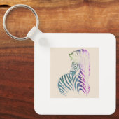 Zebra Sterke Sleutelhanger van de metaalcirkel, 2" (Voorkant)