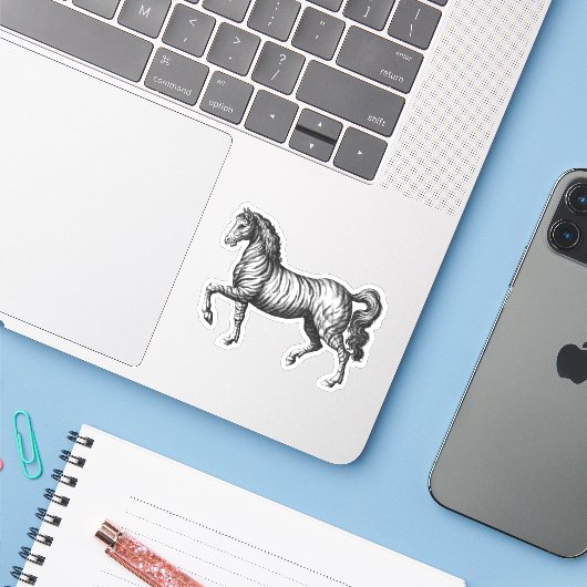  Zebra Sticker (Laptop met iPhone)