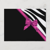 Zebra Streep en Roze Lint / Ontvangstkaart Informatiekaartje (Achterkant)