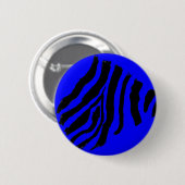 Zebra Streep Knop (Blauwe Framboos) Ronde Button 5,7 Cm (Voorkant /achterkant)