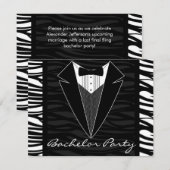 Zebra Streep Tuxedo Verlovingsfeest Uitnodiging (Voorkant / Achterkant)