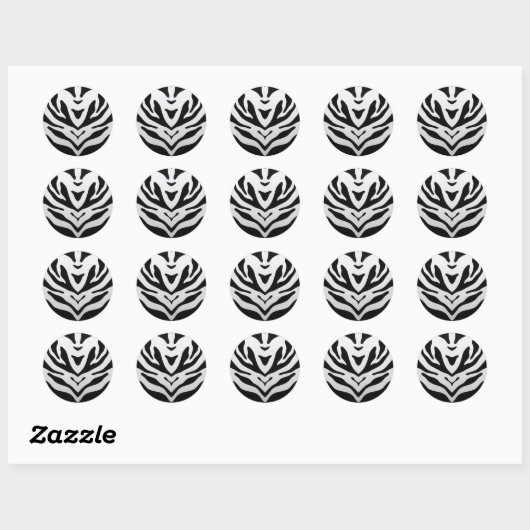 ZEBRA STREPEN ABSTRACT RONDE STICKER (Vel)