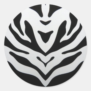 ZEBRA STREPEN ABSTRACT RONDE STICKER